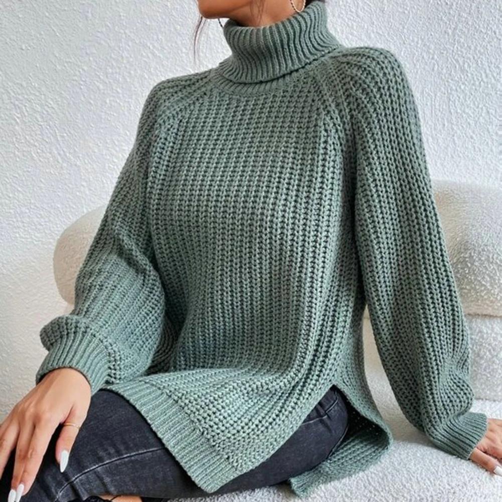 Weiche Oversized Strickpullover Rollkragen Lange Ärmel