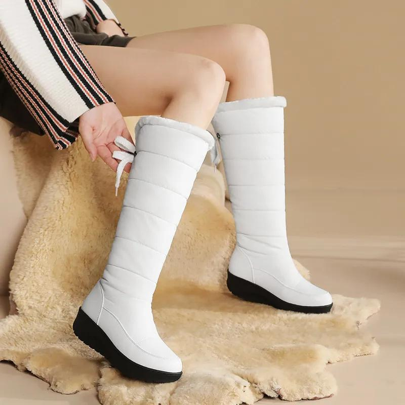 Warme Winterstiefel Plüsch Daunen Schnürschuhe