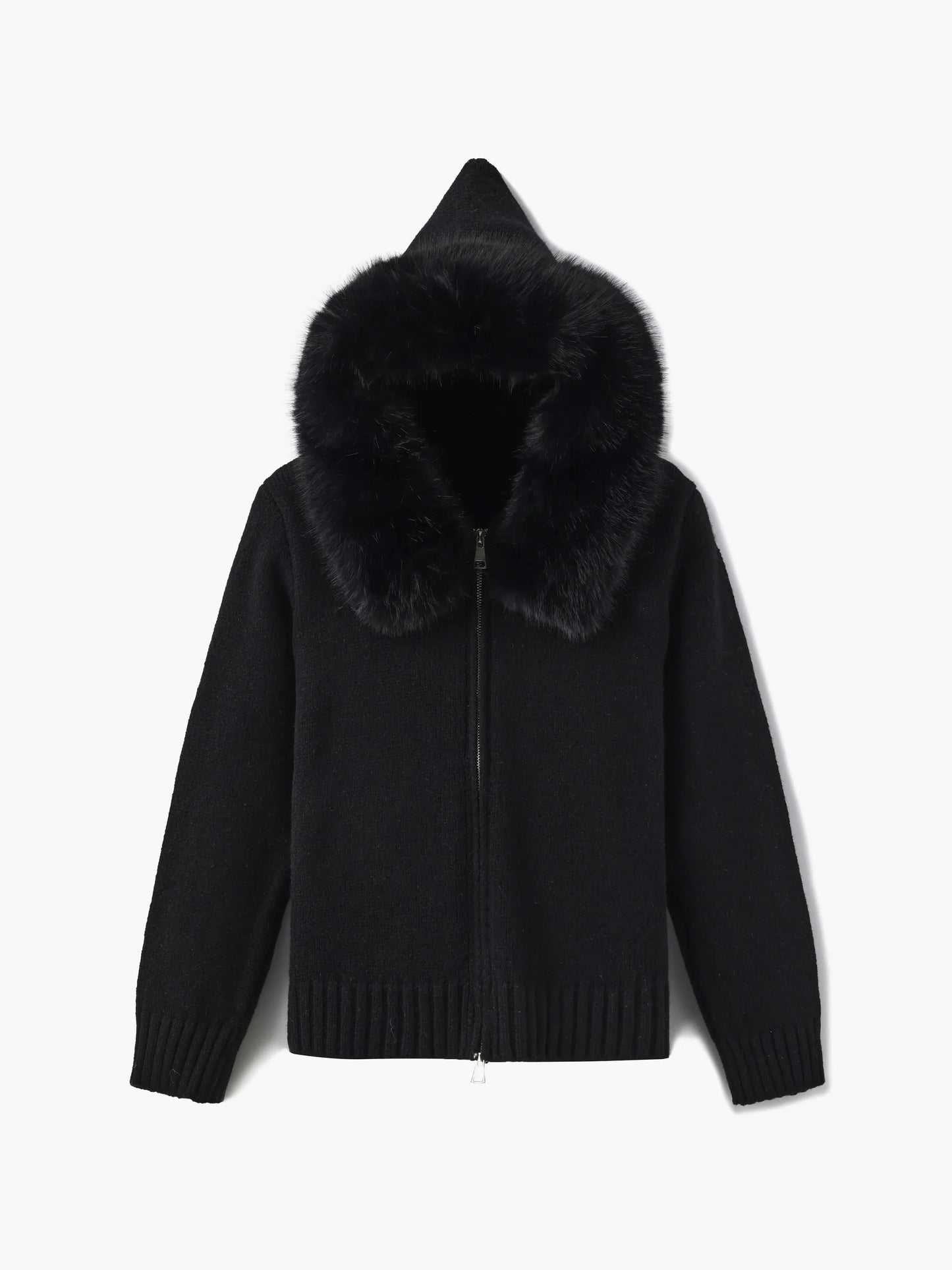 Damen Winterjacke Grau Kapuze Kunstpelz