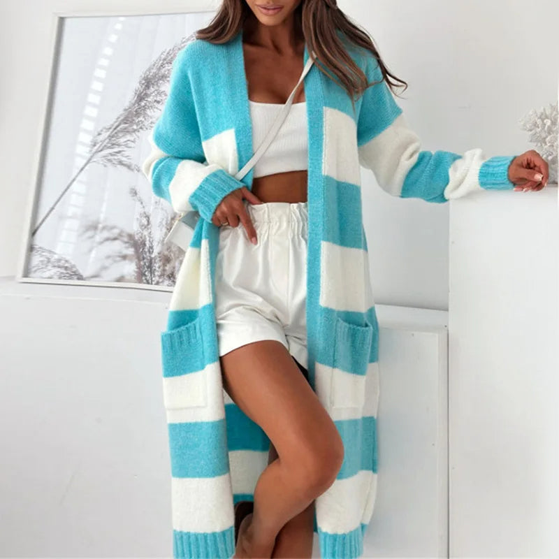 Damen Strickjacke Langärmelig mit Taschen