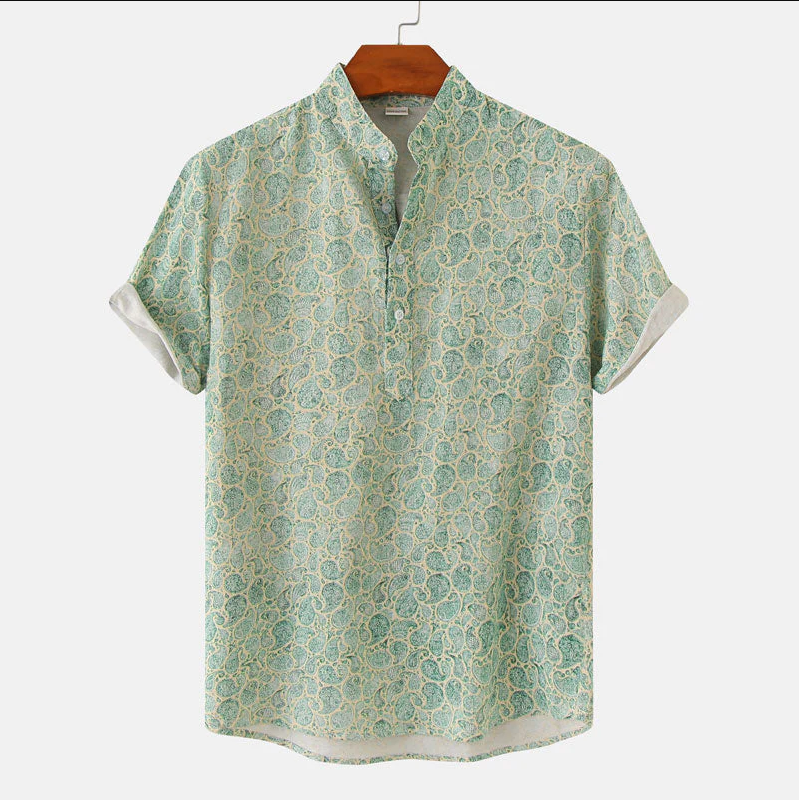 Herren Sommerhemd Blumenmuster Kurzarm