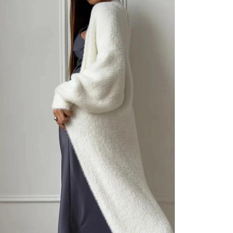Damen Strickjacke Lang Oversized Bequem - IdealeKleiden