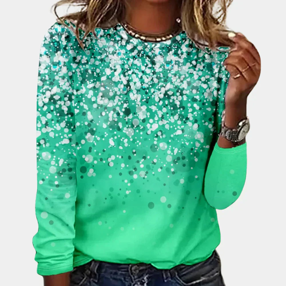 Damen Weihnachtspullover Glitzer Sternenmuster