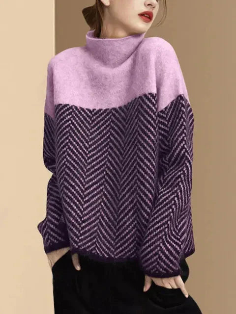 Lauren | Bequemer Pullover Hoher Kragen Weich