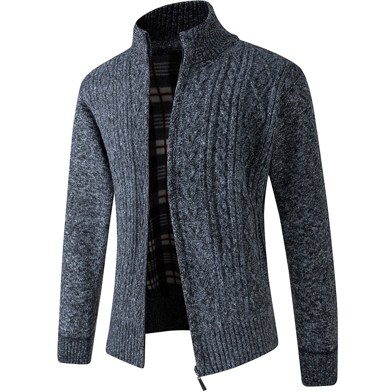 Herren Strickjacke Reißverschluss Winter Warm