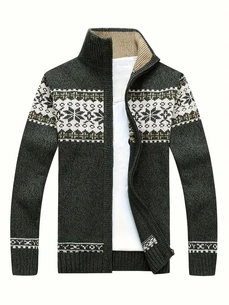 Herren Strickjacke Warm Winter Reißverschluss