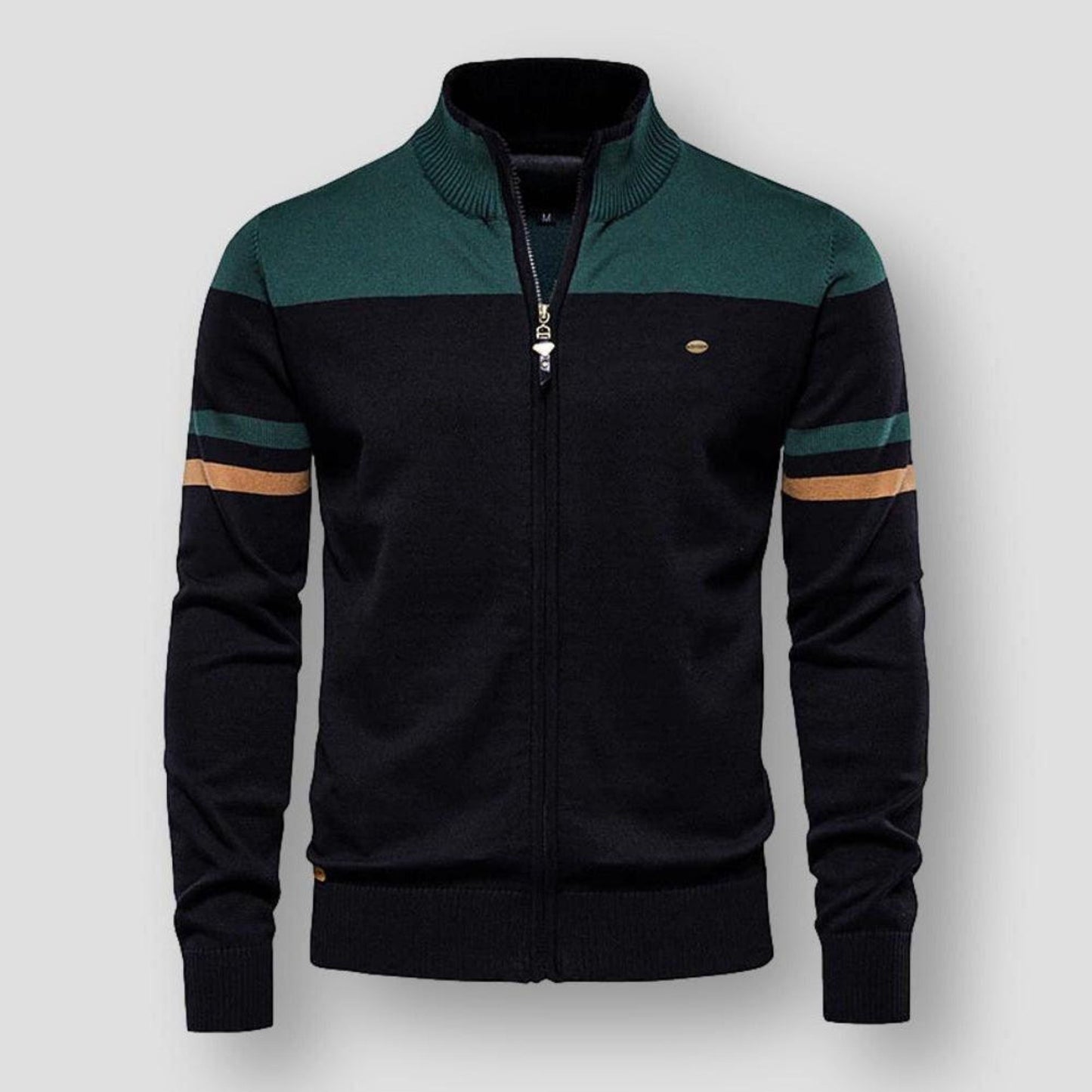 Herren Strickjacke Reißverschluss Vintage Style