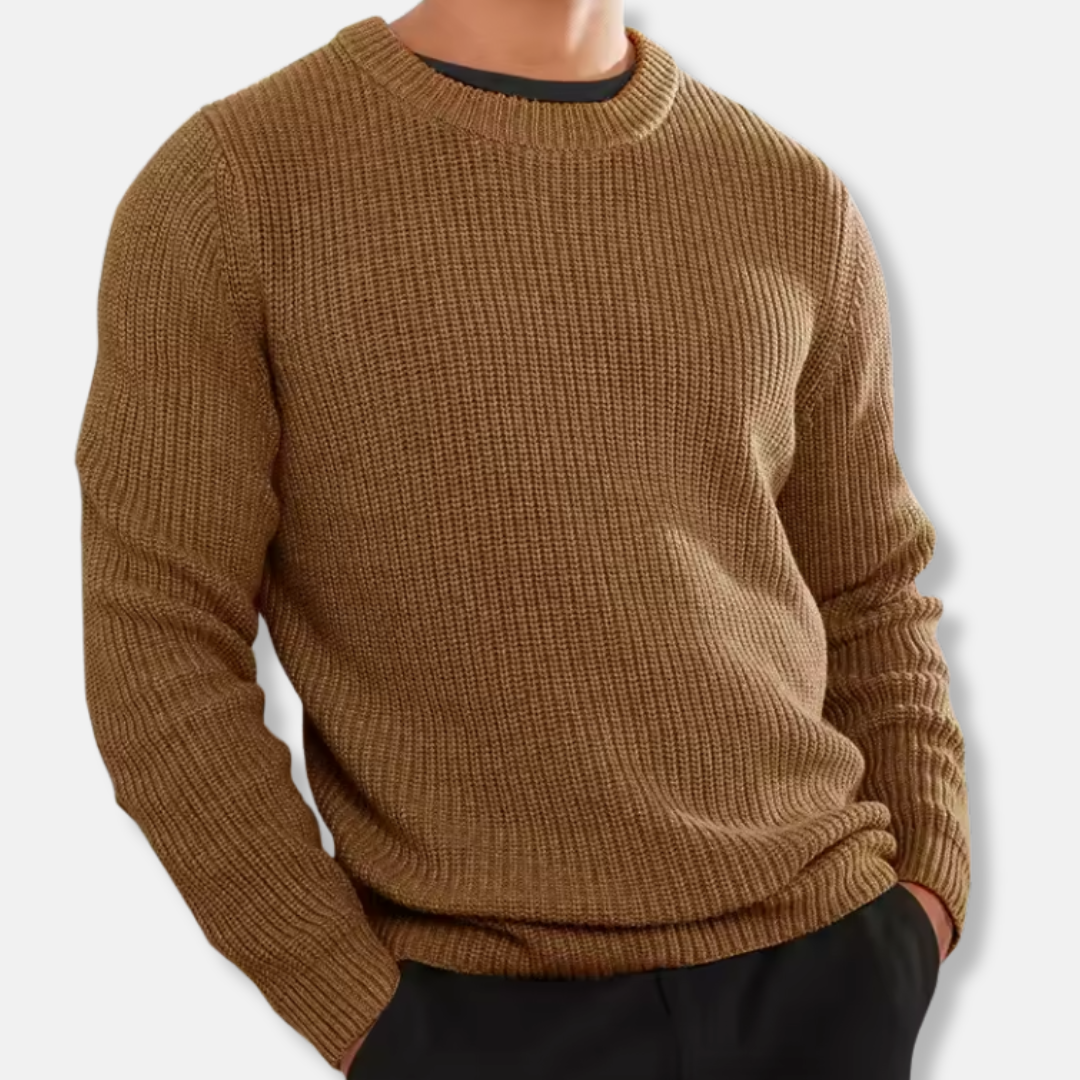Bequemer Herren Strickpullover Rippoptik
