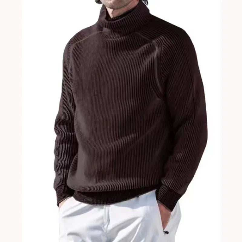 Warmes Herren Strickoberteil Rollkragen Style