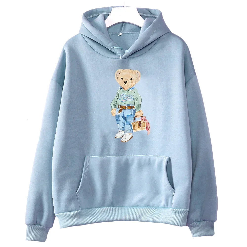 Bärenmuster Sweatshirt Damen Modern