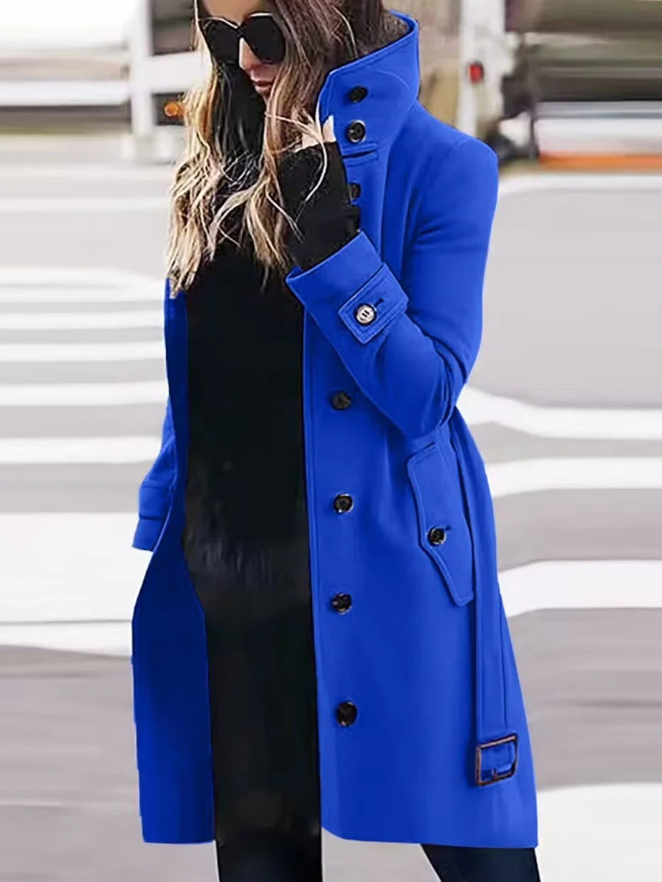 Lange Damen-Trenchcoat Wasserdicht Elegant