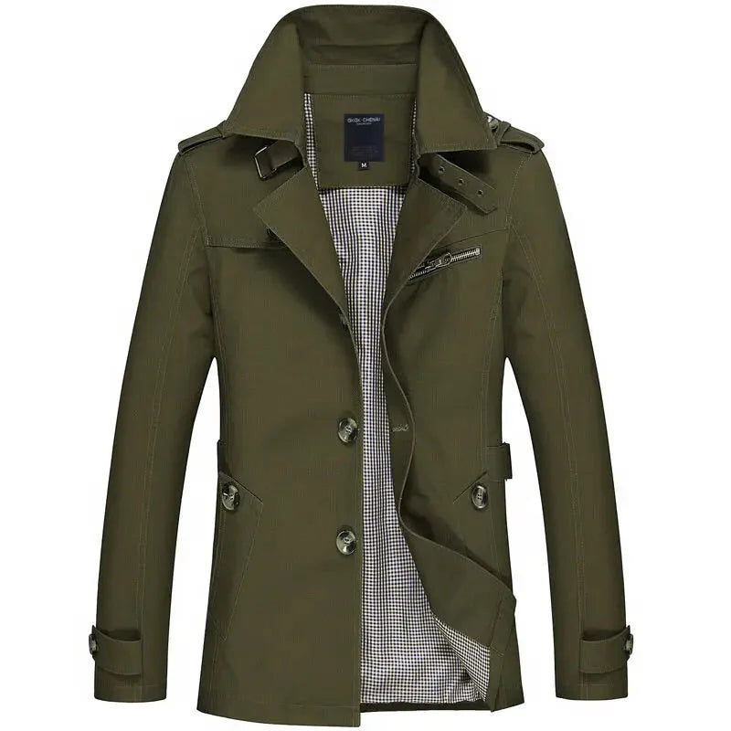 Männer Trenchcoat Klassisch Mittellang