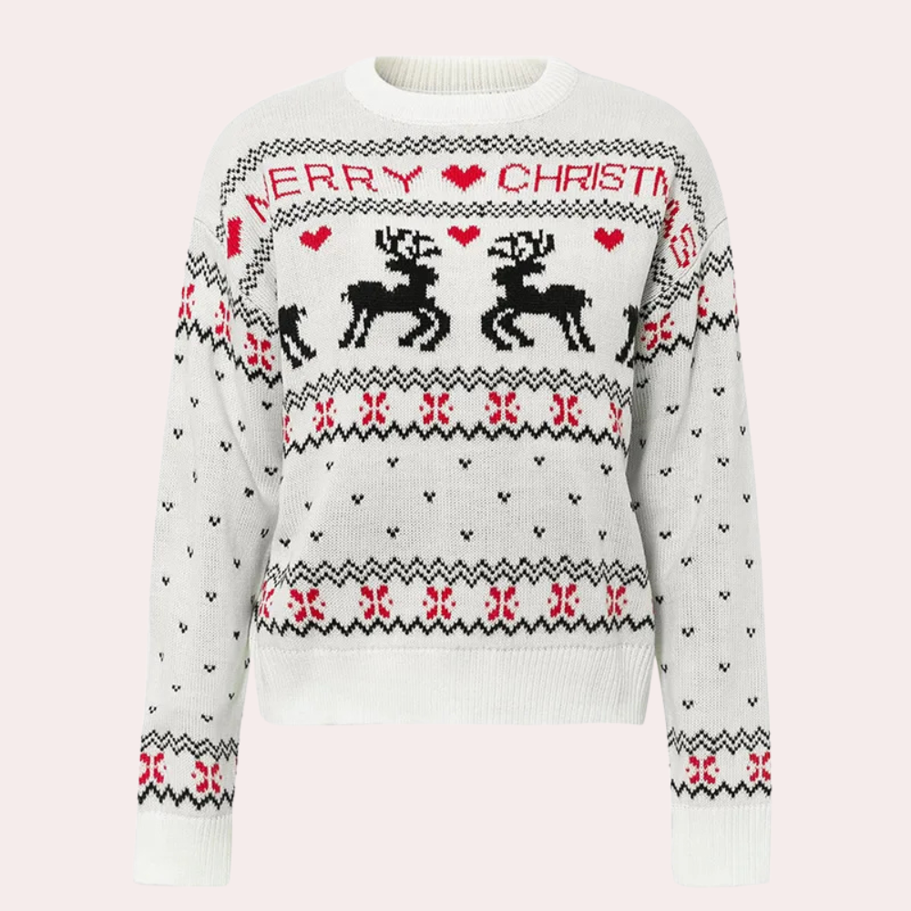 Feona - Frauen Weihnachtspullover Elegant Chic - IdealeKleiden