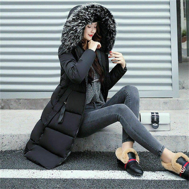 Damen Winterjacke Lang Elegant Frauen