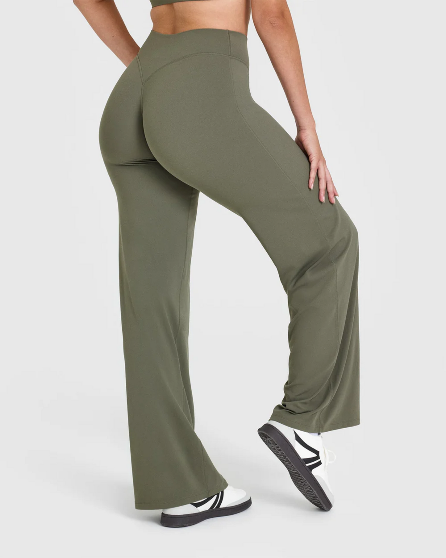 Elegante Frauenhosen Hoher Bund und Weite Bein