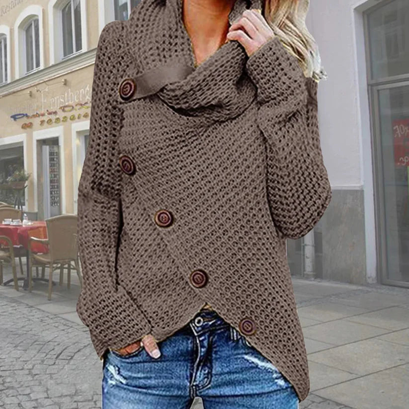 Stilvoller Rollkragenpullover Asymmetrisch Modern Design