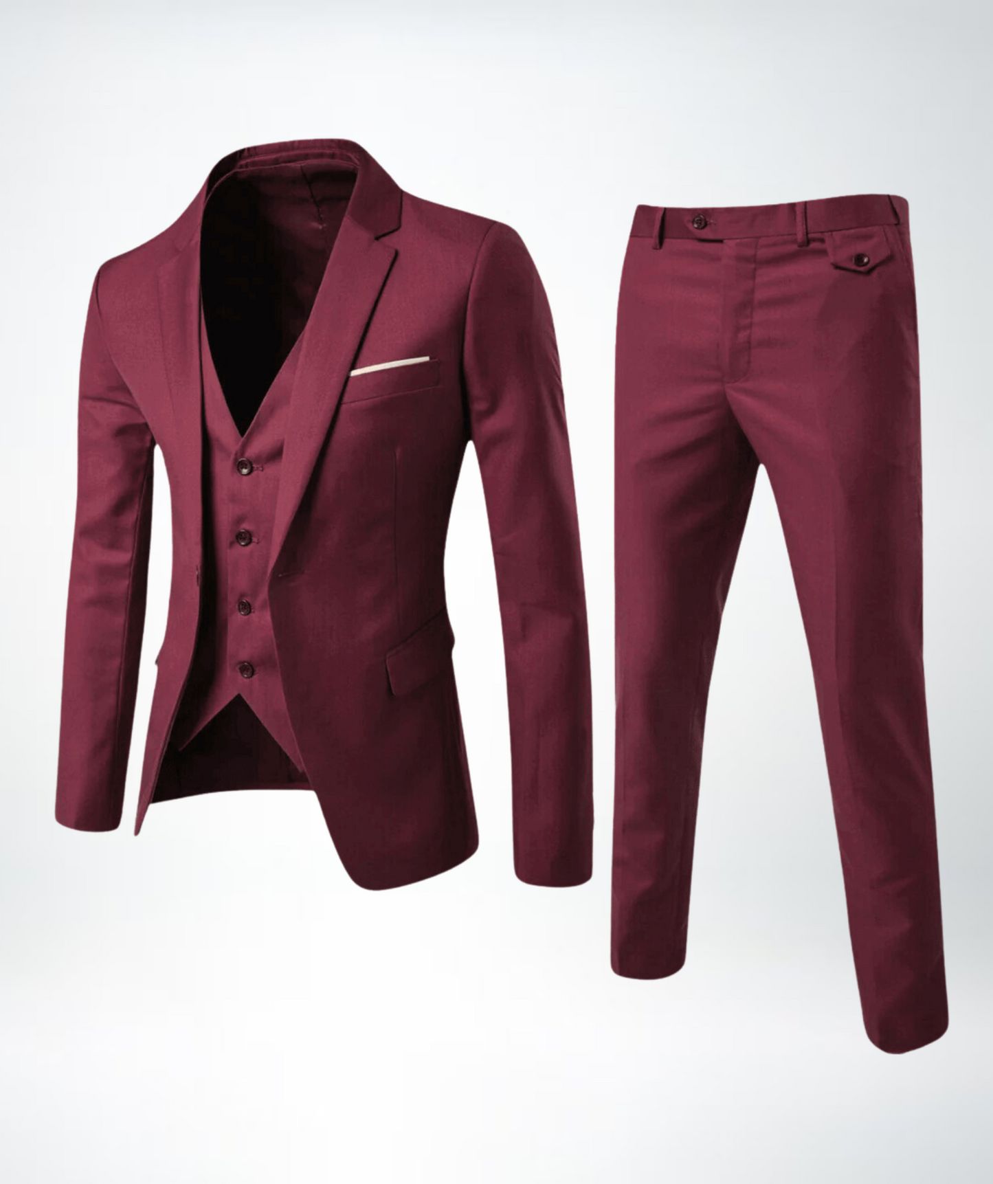 Elegantes Kleid Slim Fit Wollmischung Reverskragen Dreiteilig