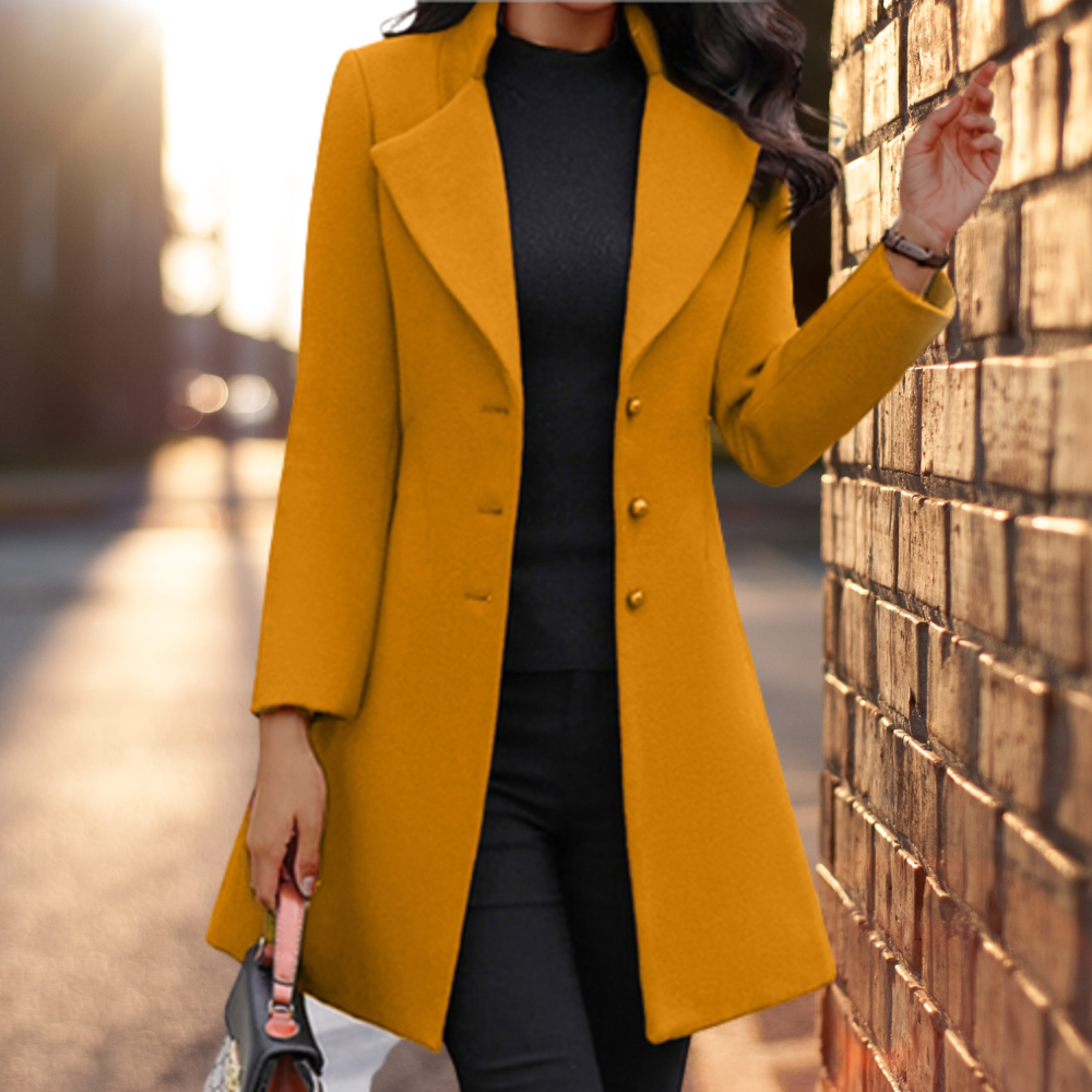 Damen Wintermantel Elegantes Design mit Knöpfen