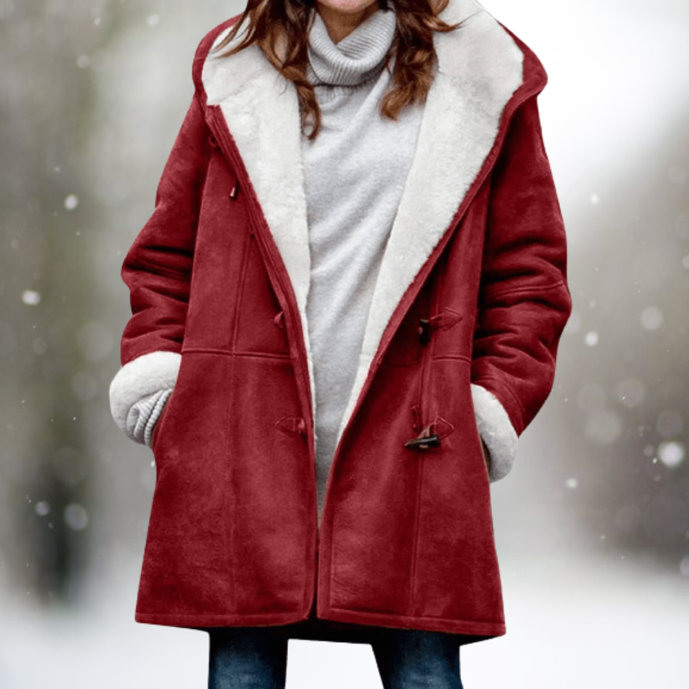 Warme Fleecejacke Wildleder Look