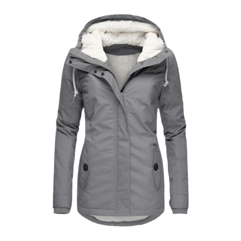 Warme Damenwinterjacke mit Kapuze Steppjacke