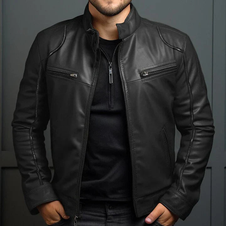 Stylische Lederjacke Herren Vintage Look