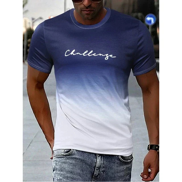 Retro Herren T-Shirt Farbverlauf Design