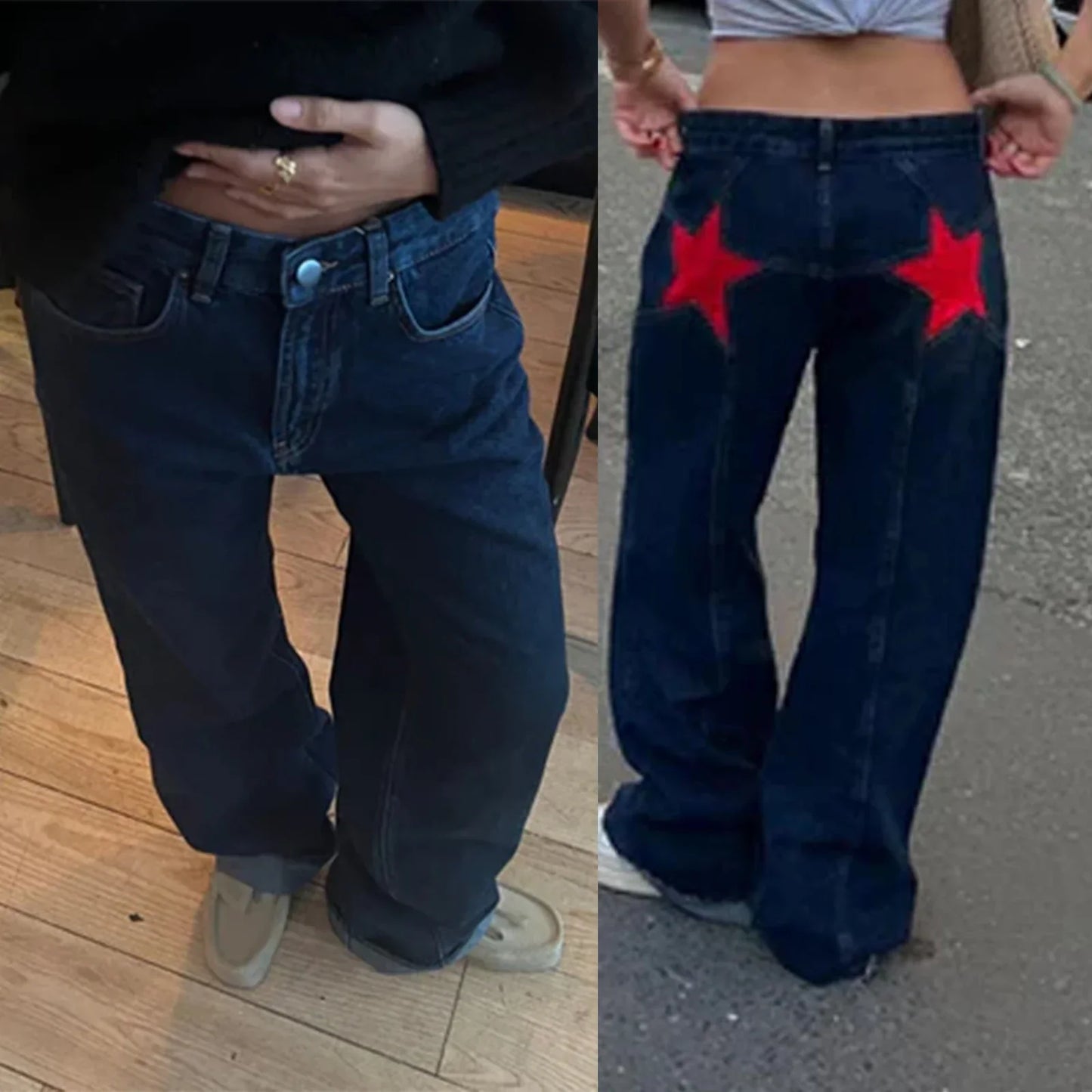 Stilvolle Damen Jeans mit Sternen Design