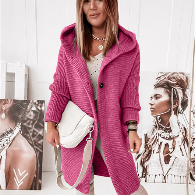 Kuschelige Winterjacke Langarm Cardigan Mit Knöpfen