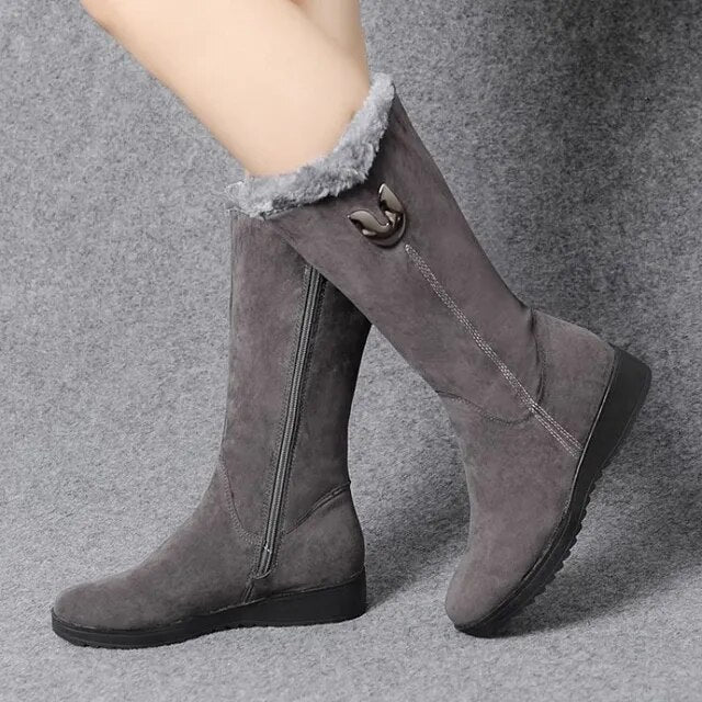 Damenschuhe Warmfleece Stiefel