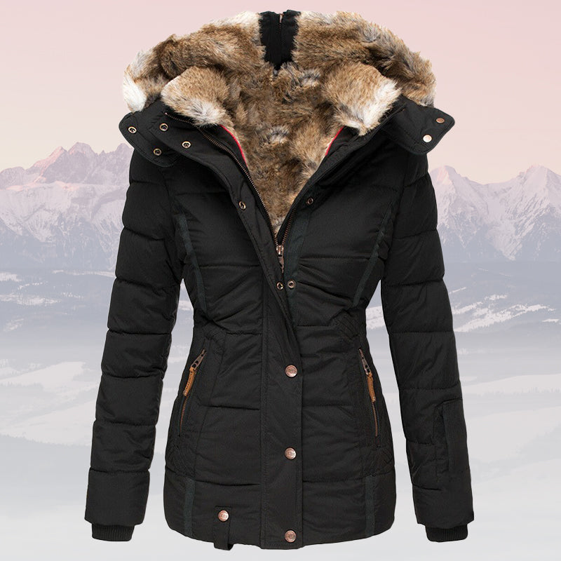 Winter Daunenjacke Warm Fellkragen Kapuze