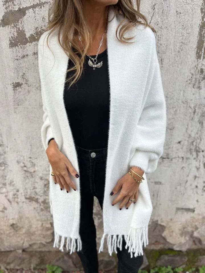 Lange Damen Winterjacke Mit Fransen