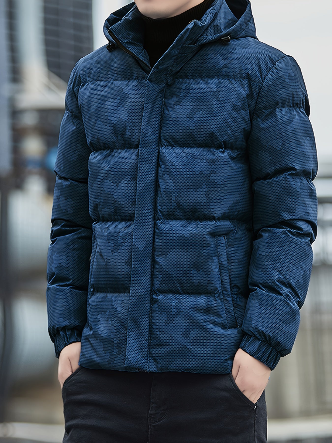 Warmes Winteroberteil Pufferjacke Stehkragen