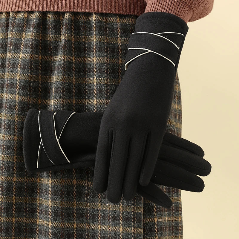 Weiche Damen Handschuhe Samt