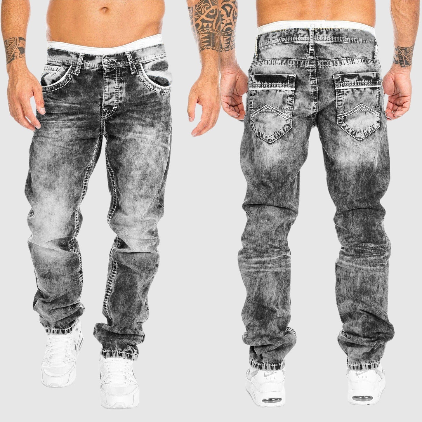 Bequeme Herrenjeans Weit Bein Verwaschen