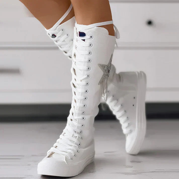 Modische Schnürstiefel mit Quasten Dekor