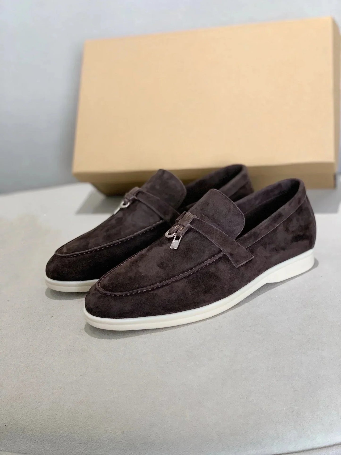 Elegante Herren Loafers Leder Schwarz