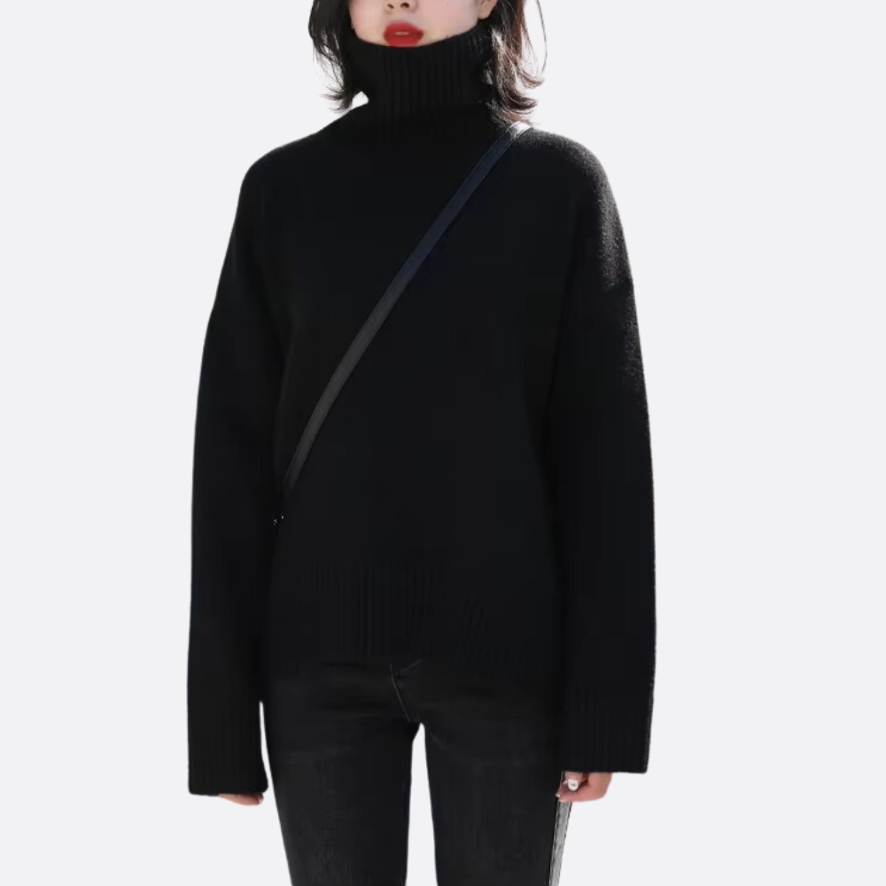 Klassisches Rollkragen Kleid Elegante Damenmode