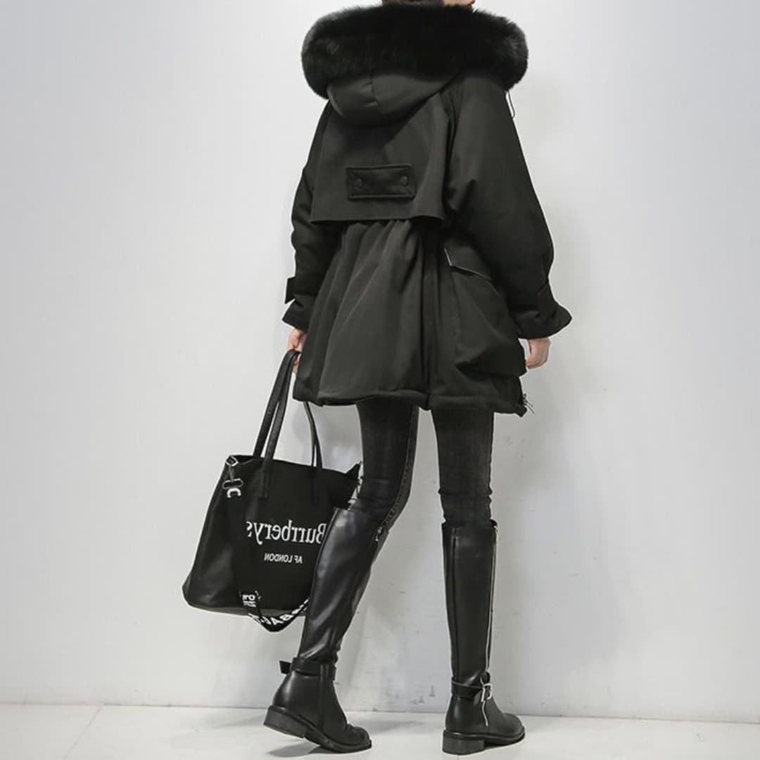 Winterparka Damen Warm Pelz Jacke