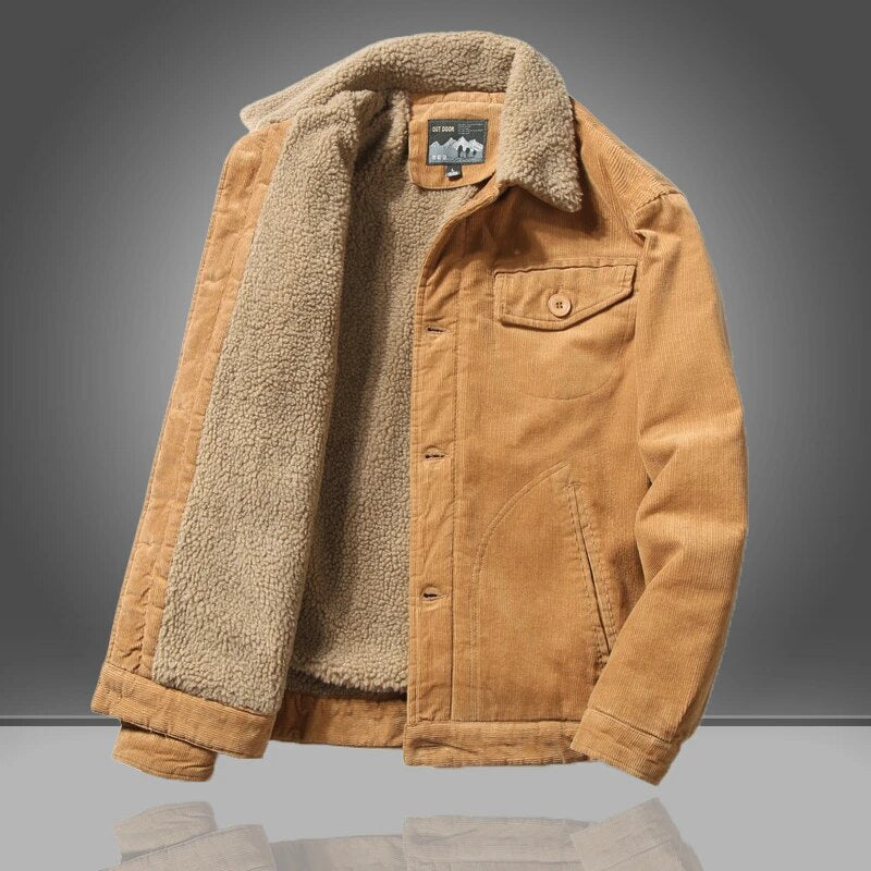 Herren Cordjacke Warm Fleece Innenfutter