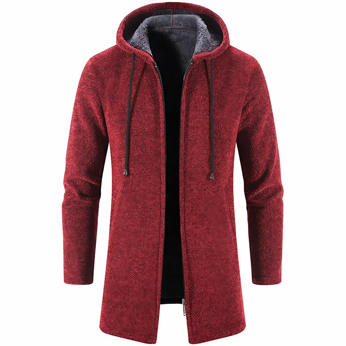 Herren Winterjacke Kapuze Reißverschluss Midlength
