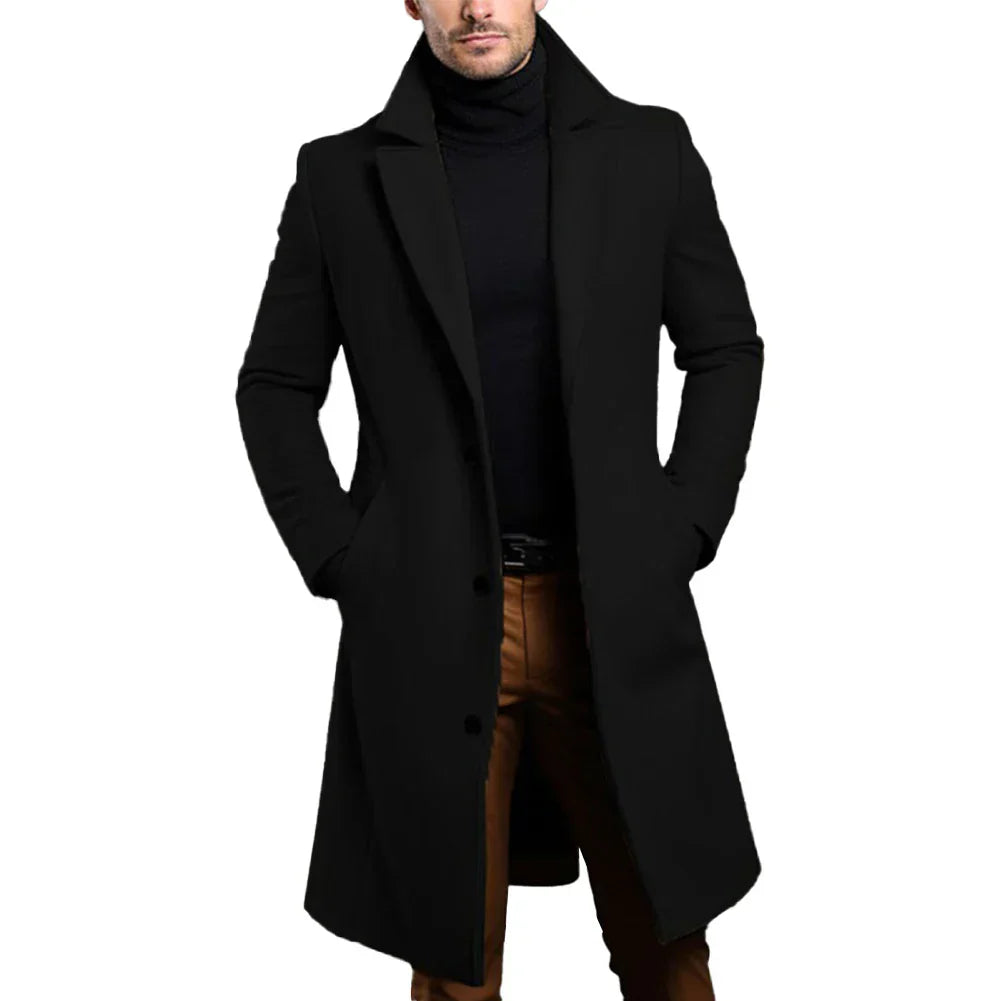 Herren Wolltrenchcoat Elegant Winter