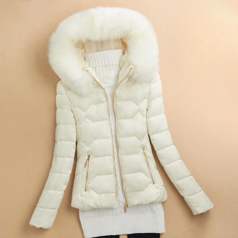 Winter Pufferjacke Fellkapuze Damen
