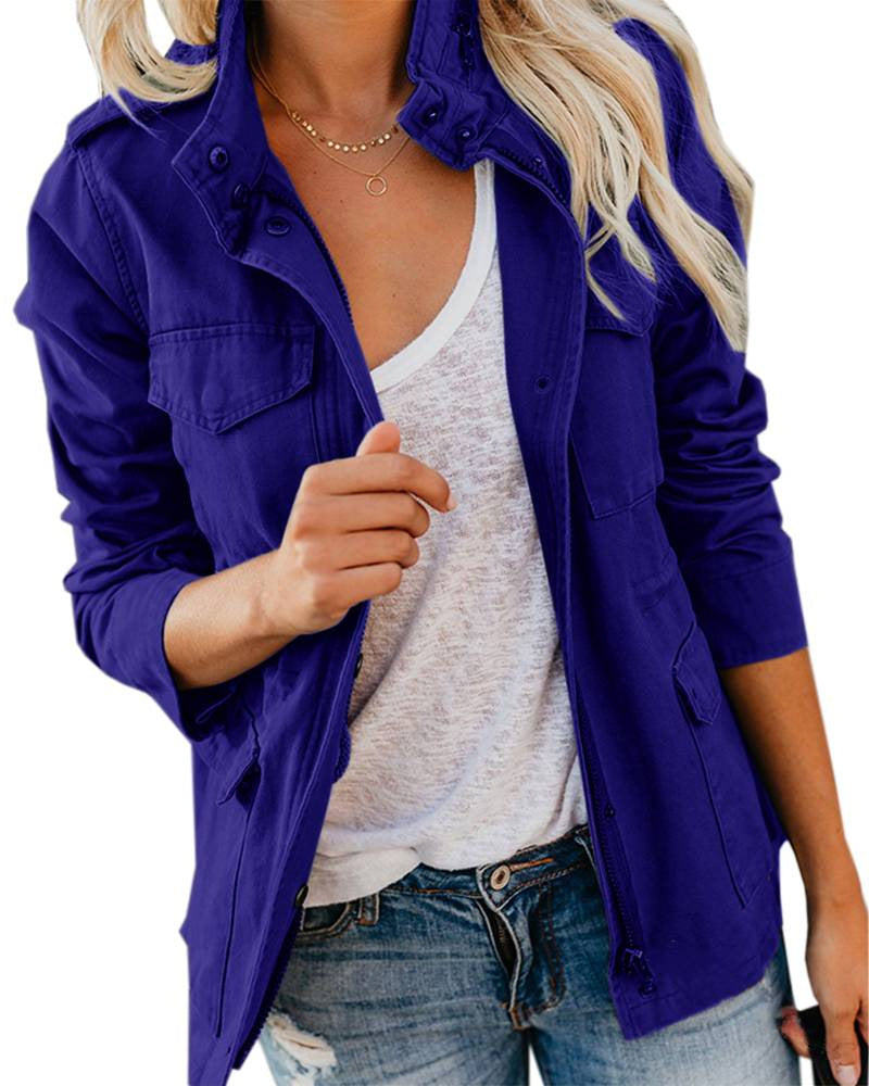 Praktische Utility-Jacke Mit 4 Taschen Baumwolle