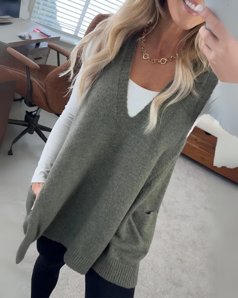 Elegante Strickweste Damen Klassik