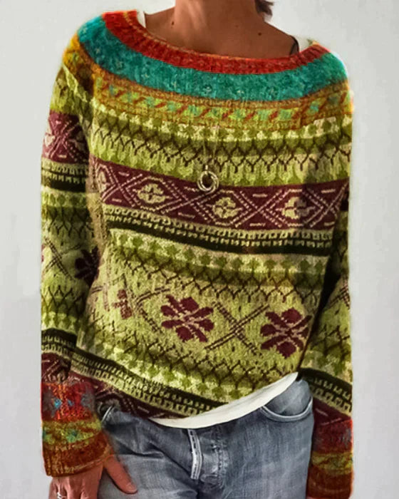 Farbenfroher Pullover Damen Modern