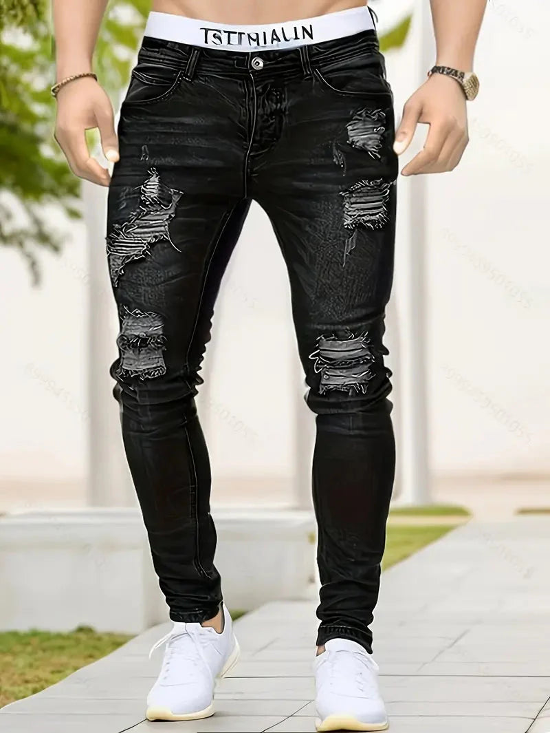 Ripped Jeans Slim Fit Männer