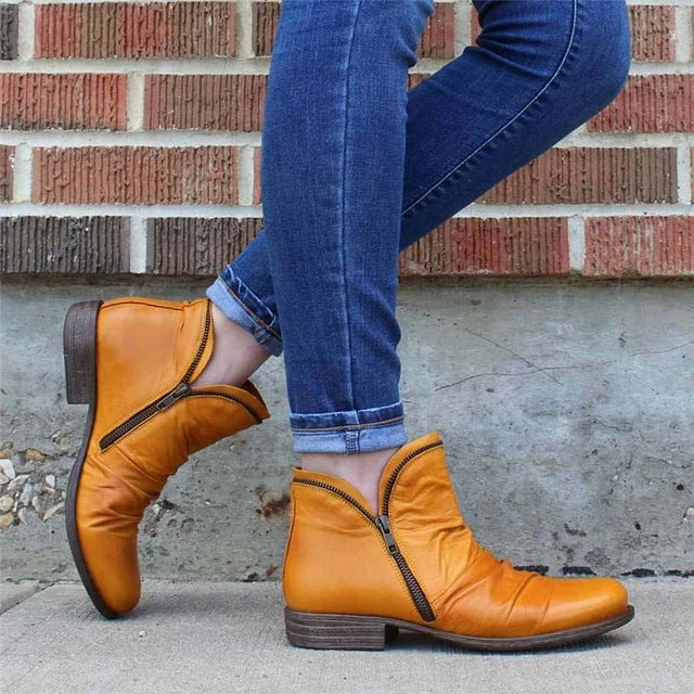 Stilvolle Damen Stiefel Reißverschluss Boots
