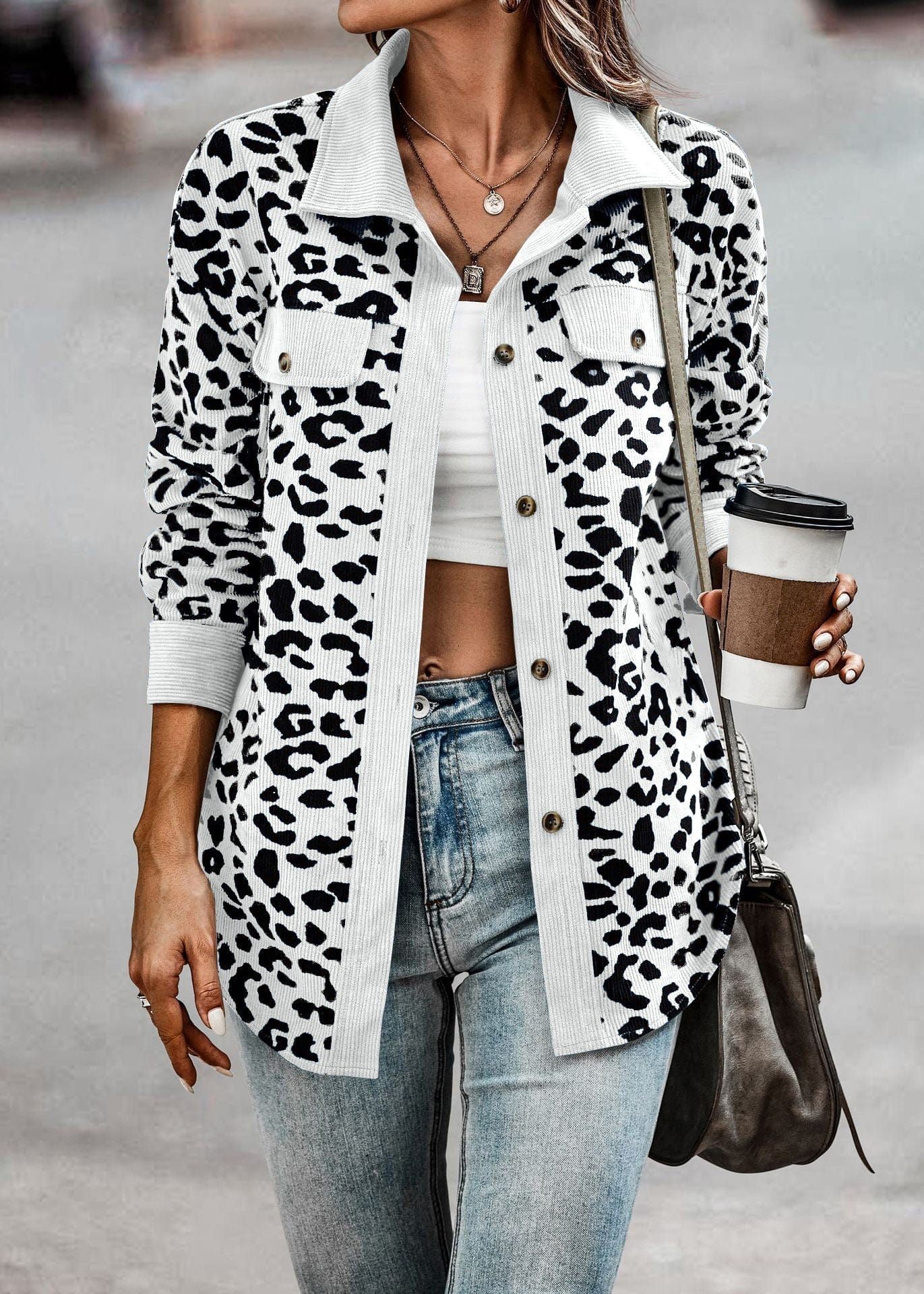 Leopard Jacke Damen Frühjahr Trendy Premium