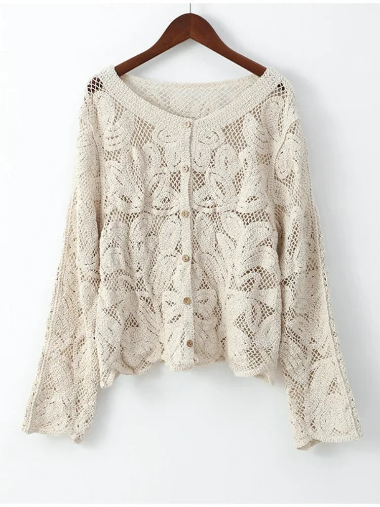 Handgefertigte Strickjacke Elegantes Design - IdealeKleiden