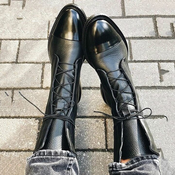 Damen Stiefel Elegantes Design Blockabsatz - IdealeKleiden